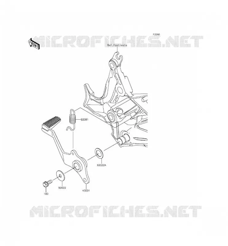 BRAKE PEDAL Kawasaki MOTOS 650 2014 VERSYS 650  KLE650CEFK
