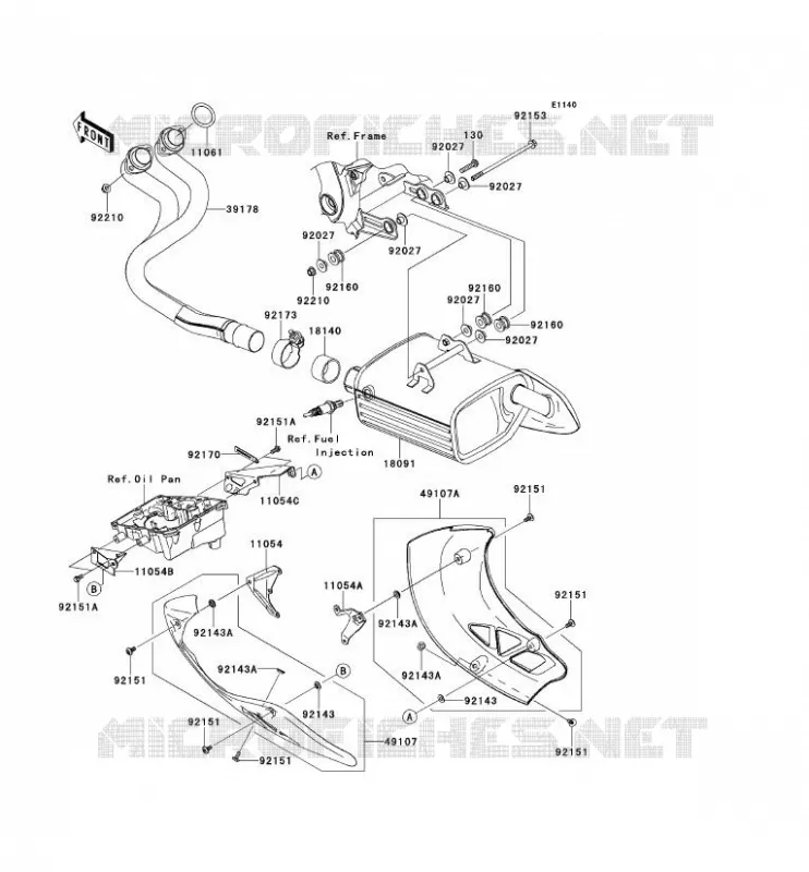 EXHAUST Kawasaki MOTOS 650 2010 VERSYS 650 ABS  KLE650DAF