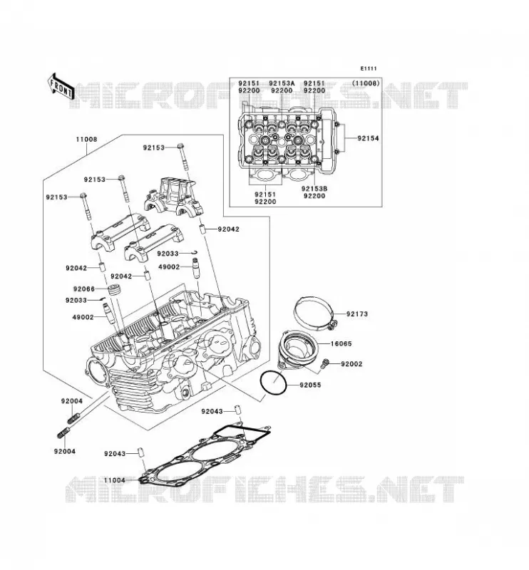 CYLINDER HEAD Kawasaki MOTOS 650 2011 VERSYS 650 ABS  KLE650DBF