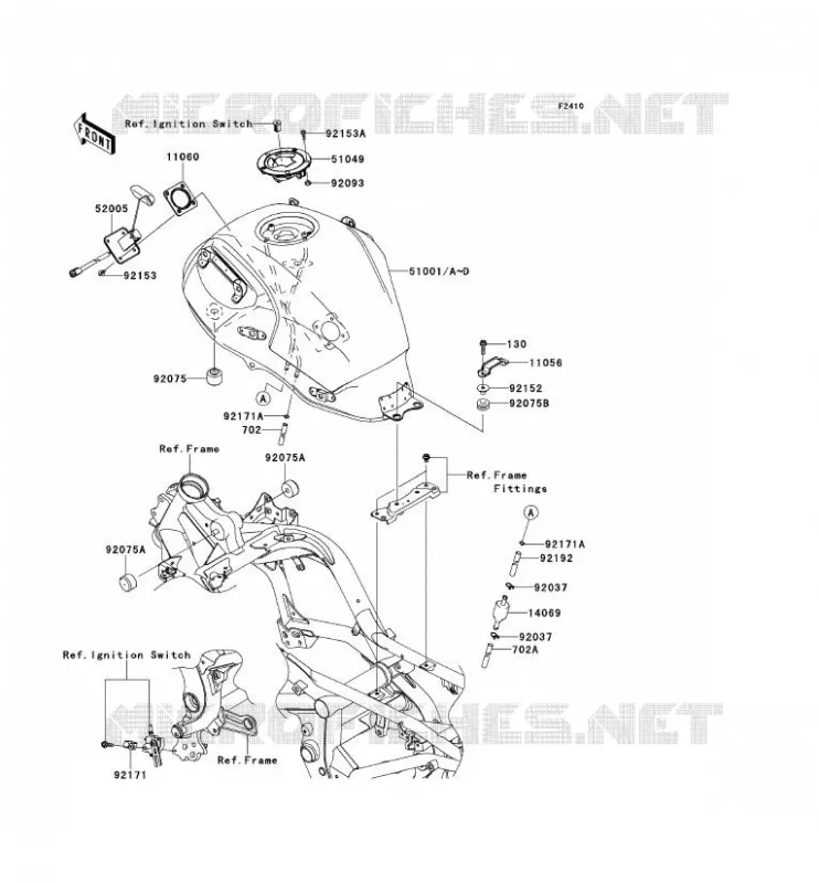 FUEL TANK Kawasaki MOTOS 650 2011 VERSYS 650 ABS  KLE650DBF