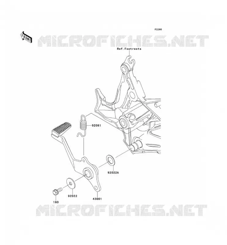 BRAKE PEDAL Kawasaki MOTOS 650 2011 VERSYS 650 ABS  KLE650DBF