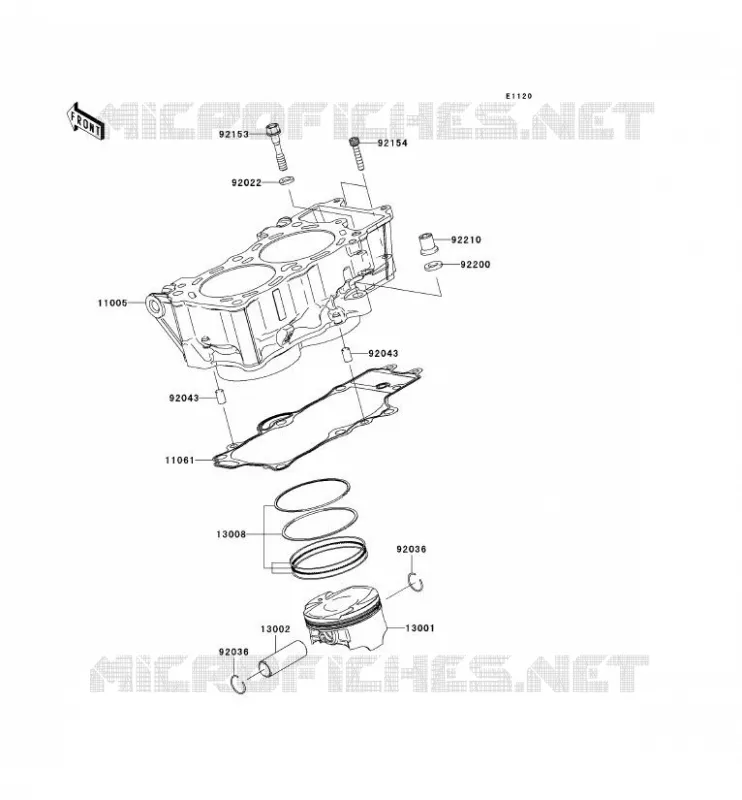 CYLINDER - PISTON  Kawasaki MOTOS 650 2011 VERSYS 650 ABS  KLE650DBF