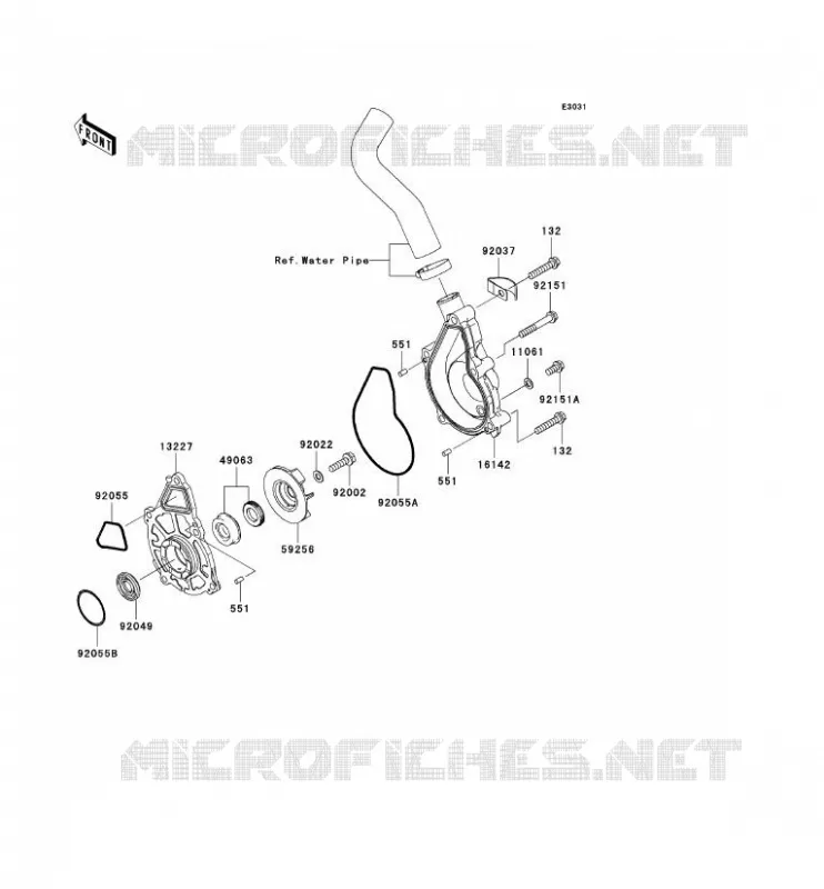 WATER PUMP Kawasaki MOTOS 650 2011 VERSYS 650 ABS  KLE650DBF