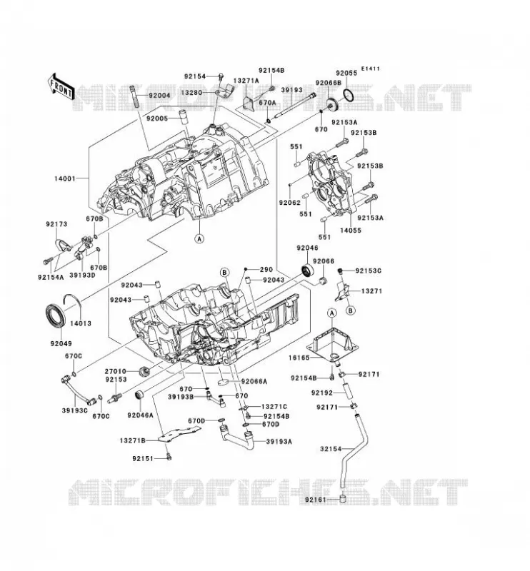 CRANKCASE(S) Kawasaki MOTOS 650 2012 VERSYS 650 ABS  KLE650DCF