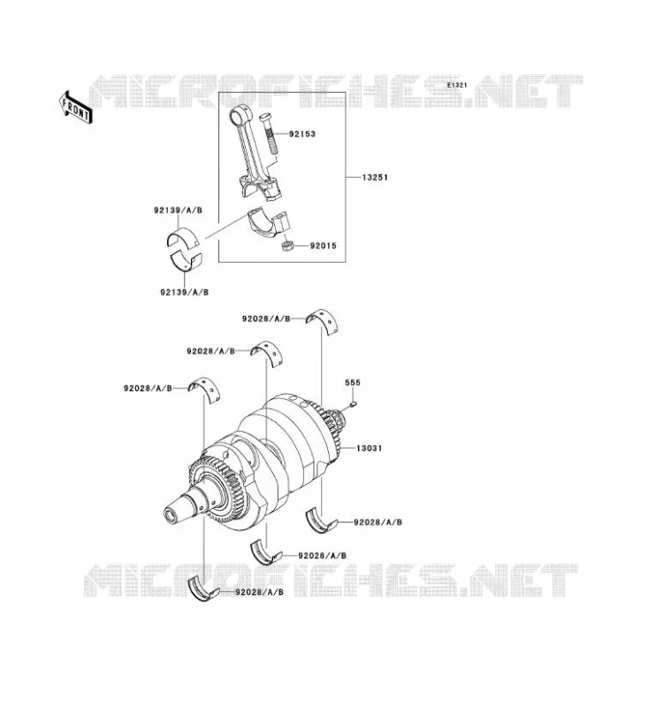 CRANKSHAFT Kawasaki MOTOS 650 2012 VERSYS 650 ABS  KLE650DCF