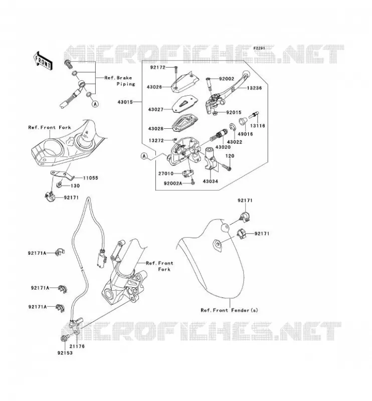 FRONT MASTER CYLINDER Kawasaki MOTOS 650 2012 VERSYS 650 ABS  KLE650DCF