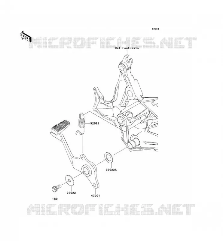 BRAKE PEDAL Kawasaki MOTOS 650 2012 VERSYS 650 ABS  KLE650DCF
