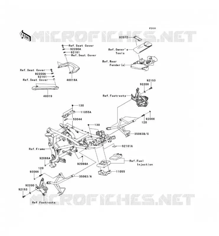 FRAME PARTS (COUVERTURE) Kawasaki MOTOS 650 2012 VERSYS 650 ABS  KLE650DCF