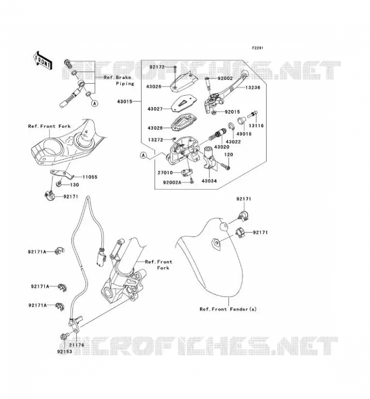 FRONT MASTER CYLINDER Kawasaki MOTOS 650 2012 VERSYS 650 ABS  KLE650DCF