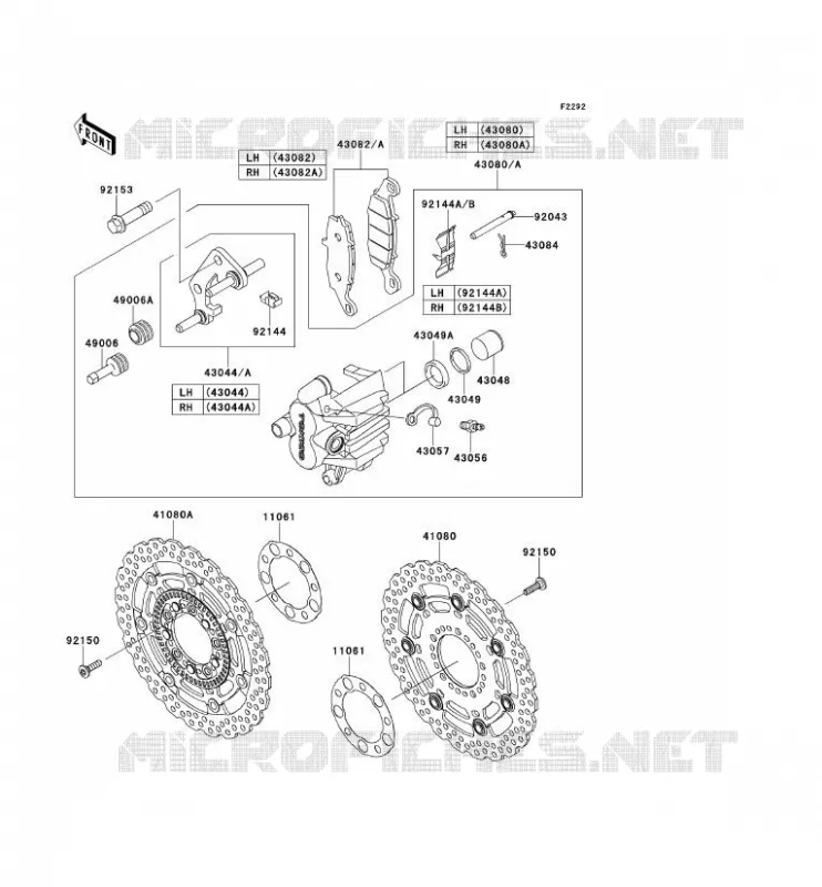 FRONT BRAKE Kawasaki MOTOS 650 2013 VERSYS 650 ABS  KLE650DDF