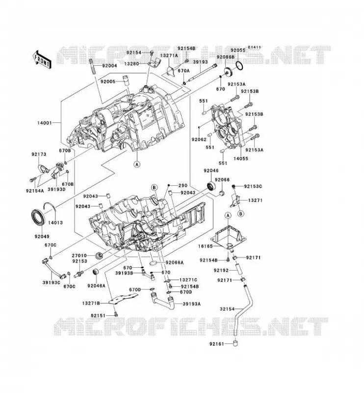 CRANKCASE(S) Kawasaki MOTOS 650 2014 VERSYS 650 ABS  KLE650DEF