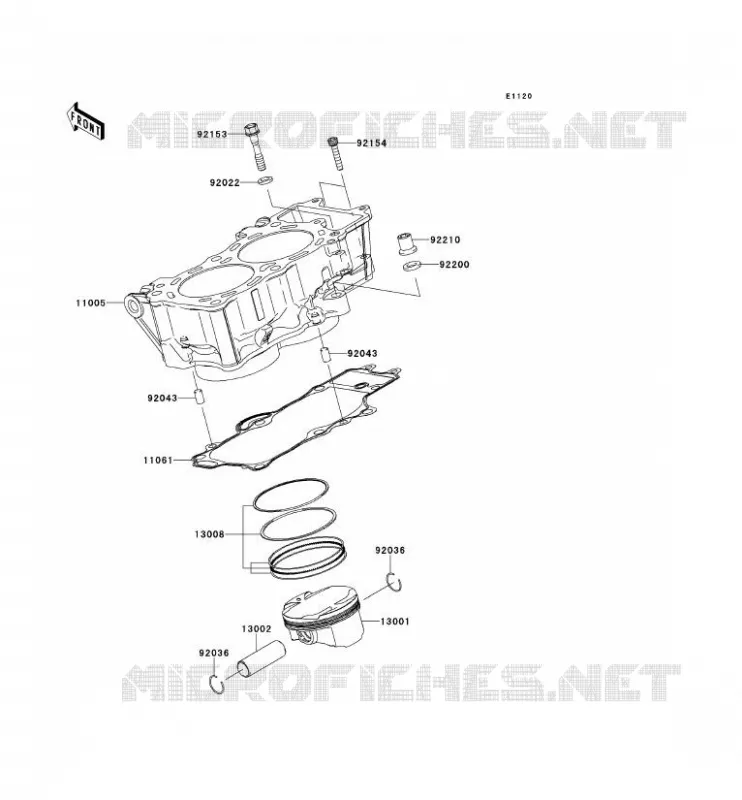 CYLINDER - PISTON  Kawasaki MOTOS 650 2014 VERSYS 650 ABS  KLE650DEF