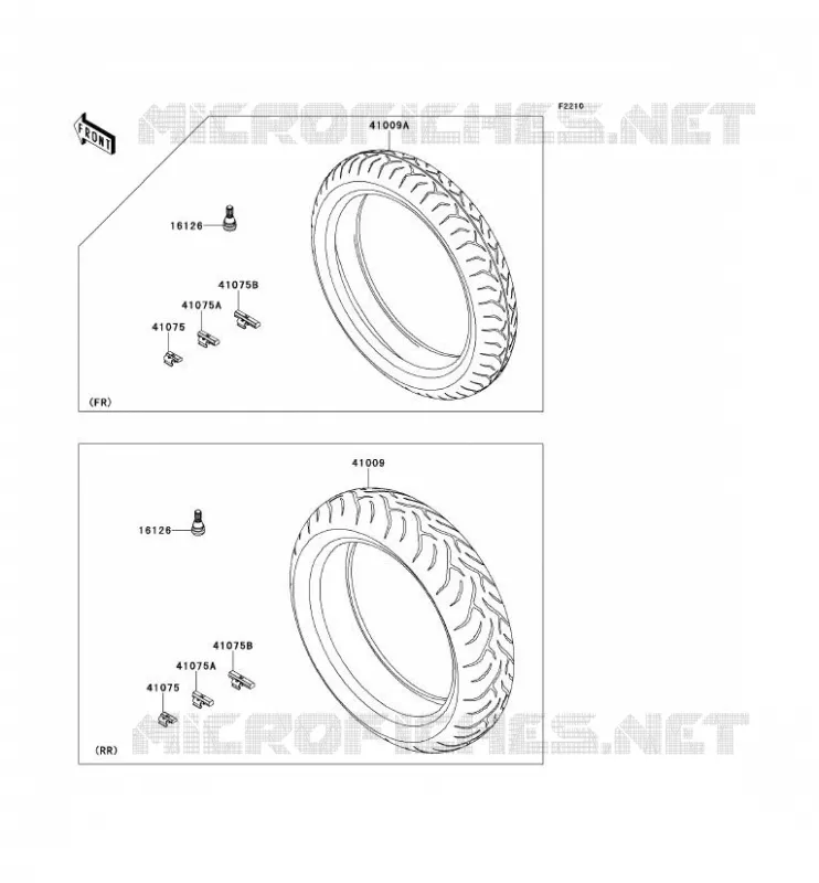 WHEELS - TIRES Kawasaki MOTOS 650 2014 VERSYS 650 ABS  KLE650DEF