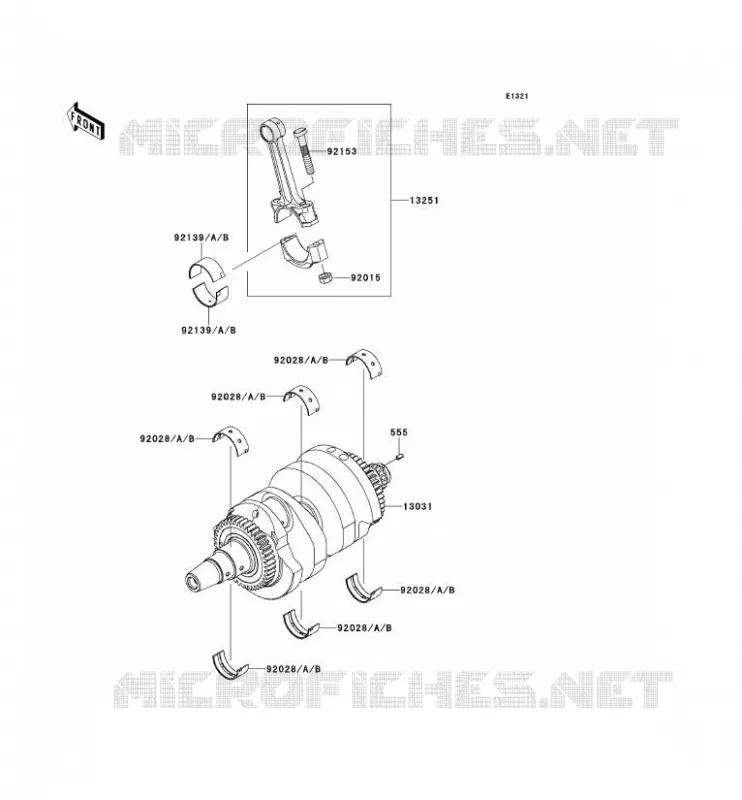 CRANKSHAFT Kawasaki MOTOS 650 2014 VERSYS 650 ABS  KLE650DEF