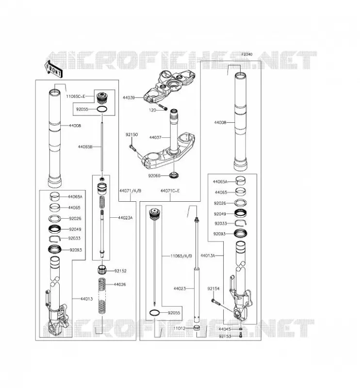 FRONT FORK Kawasaki MOTOS 650 2015 VERSYS 650  KLE650EFF