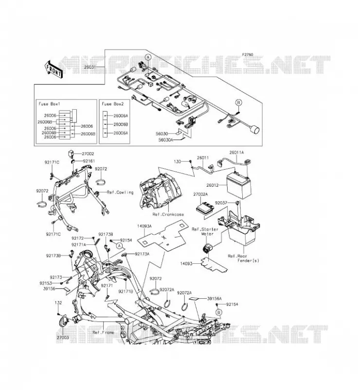 CHASSIS ELECTRICAL EQUIPMENT Kawasaki MOTOS 650 2015 VERSYS 650  KLE650EFF