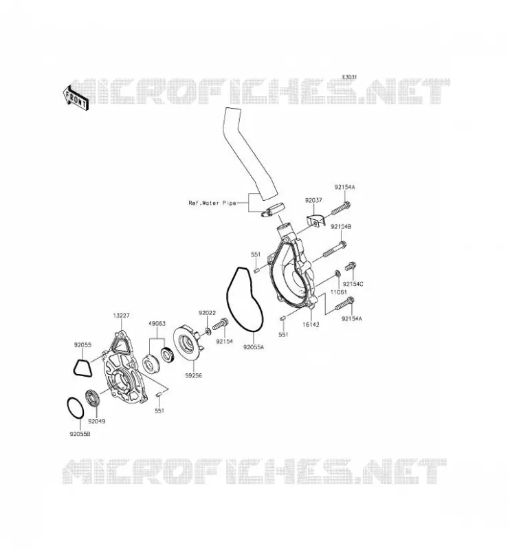 WATER PUMP Kawasaki MOTOS 650 2015 VERSYS 650  KLE650EFF