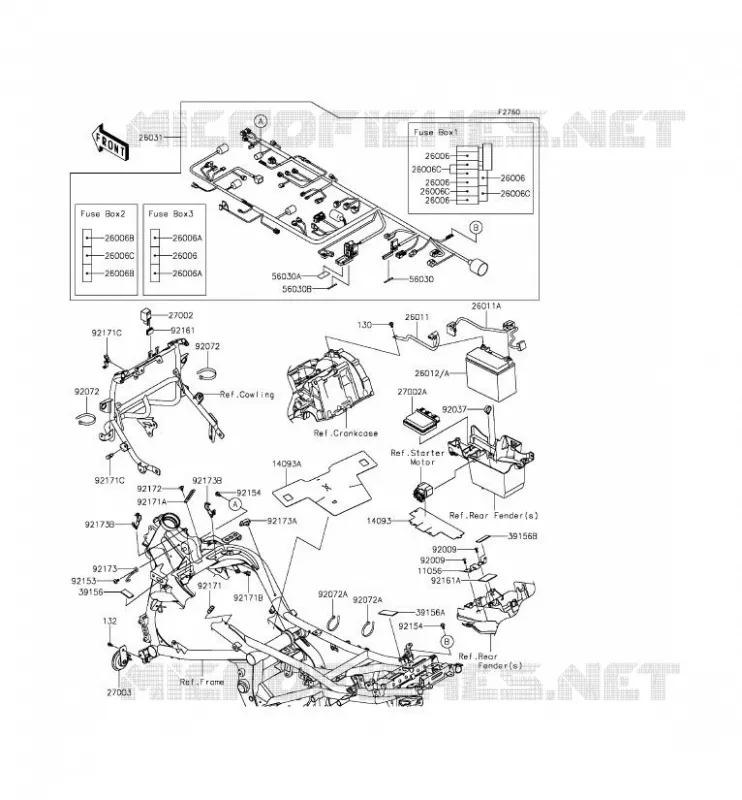 CHASSIS ELECTRICAL EQUIPMENT Kawasaki MOTOS 650 2015 VERSYS 650 ABS  KLE650FFF