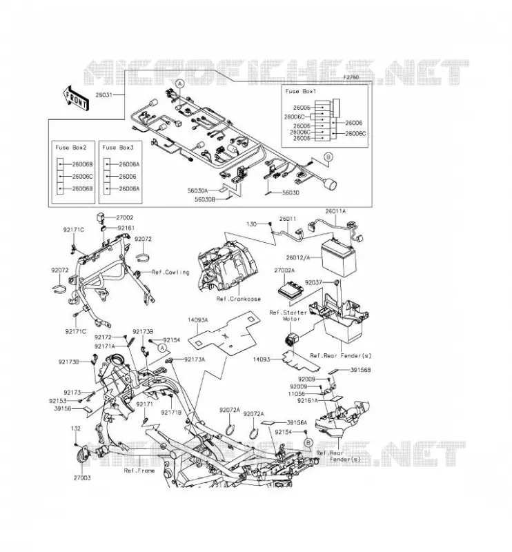 CHASSIS ELECTRICAL EQUIPMENT Kawasaki MOTOS 650 2015 VERSYS 650 ABS  KLE650FFF