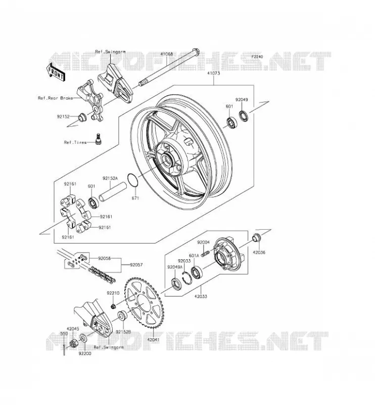 REAR HUB Kawasaki MOTOS 650 2015 VERSYS 650 ABS  KLE650FFF