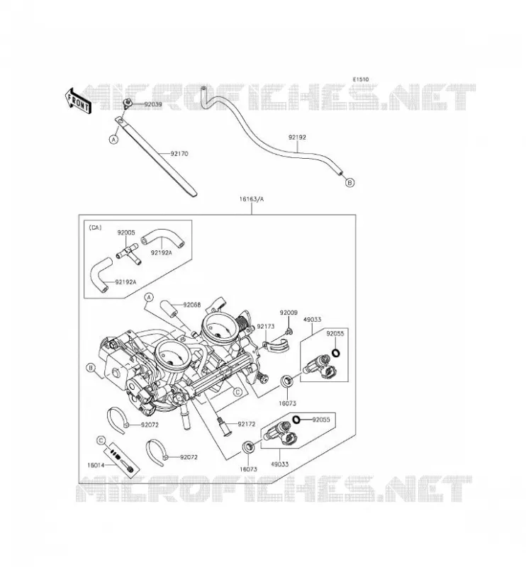 CARBURETOR Kawasaki MOTOS 650 2015 VERSYS 650 ABS  KLE650FFF