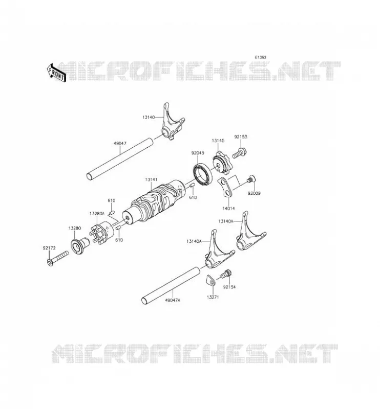 GEAR CHANGE DRUM - SHIFT FORKS Kawasaki MOTOS 650 2015 VERSYS 650 ABS  KLE650FFF