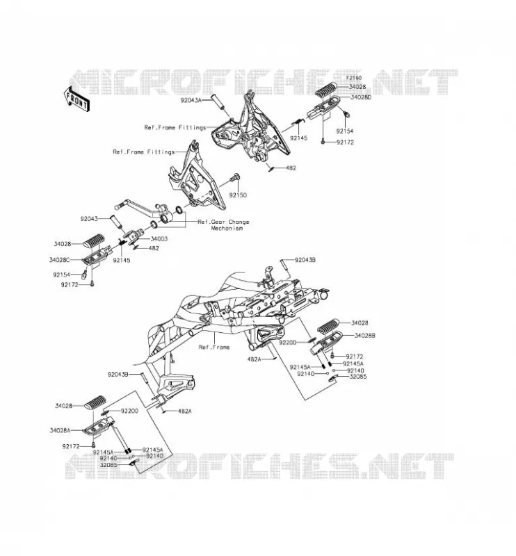 FOOTREST Kawasaki MOTOS 650 2015 VERSYS 650 ABS  KLE650FFF