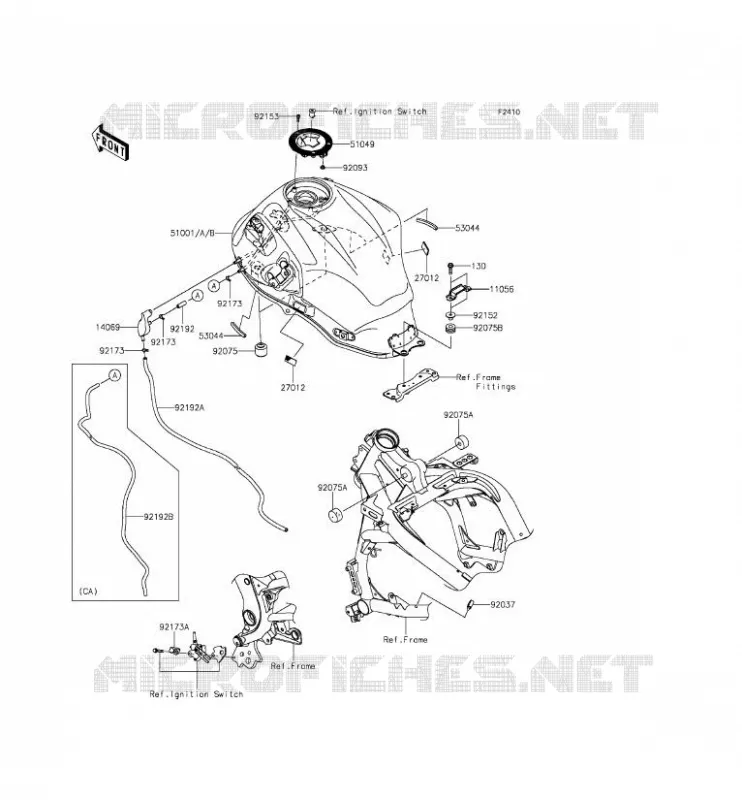 FUEL TANK Kawasaki MOTOS 650 2015 VERSYS 650 ABS  KLE650FFF