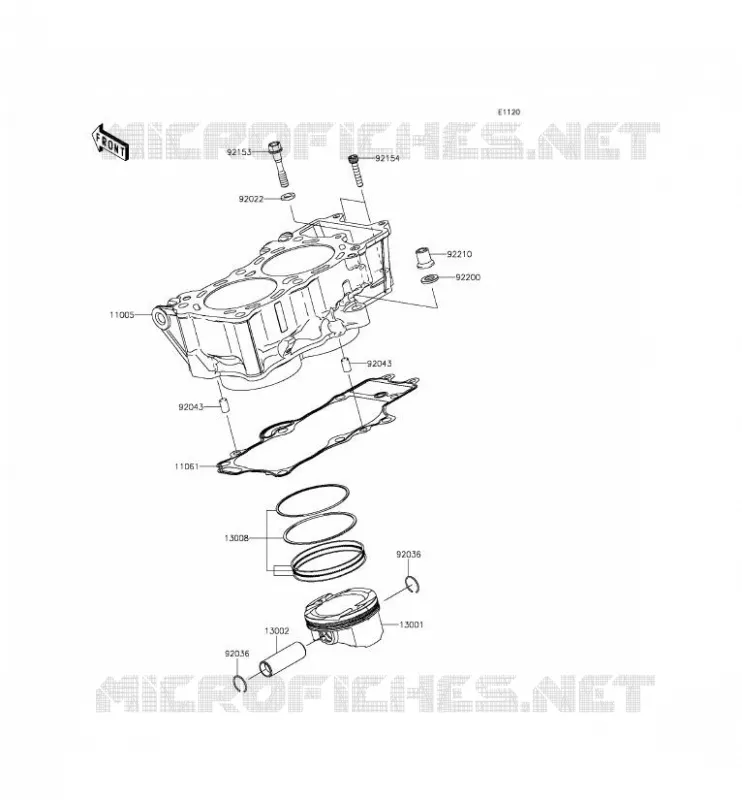 CYLINDER - PISTON  Kawasaki MOTOS 650 2015 VERSYS 650 ABS  KLE650FFF