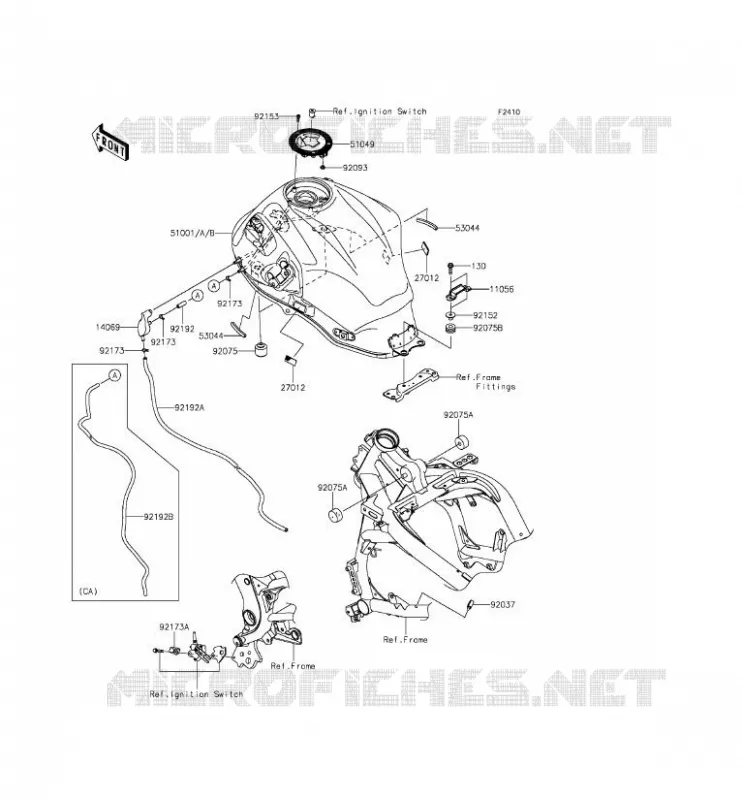 FUEL TANK Kawasaki MOTOS 650 2015 VERSYS 650 ABS  KLE650FFF