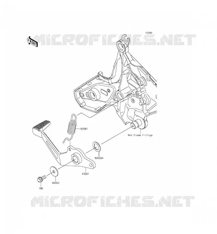 BRAKE PEDAL Kawasaki MOTOS 650 2016 VERSYS 650 ABS  KLE650FGF