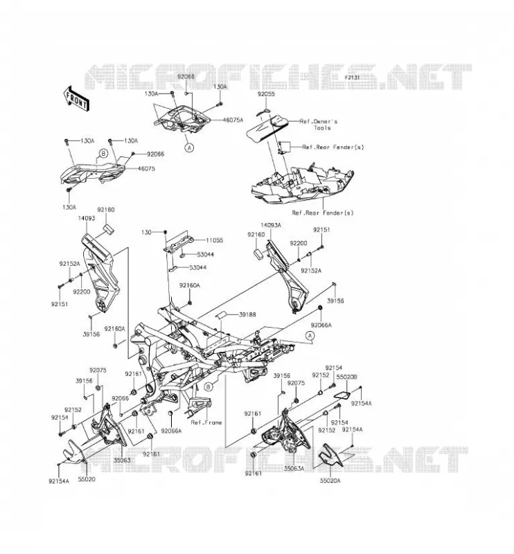 FRAME PARTS (COUVERTURE) Kawasaki MOTOS 650 2016 VERSYS 650 ABS  KLE650FGF