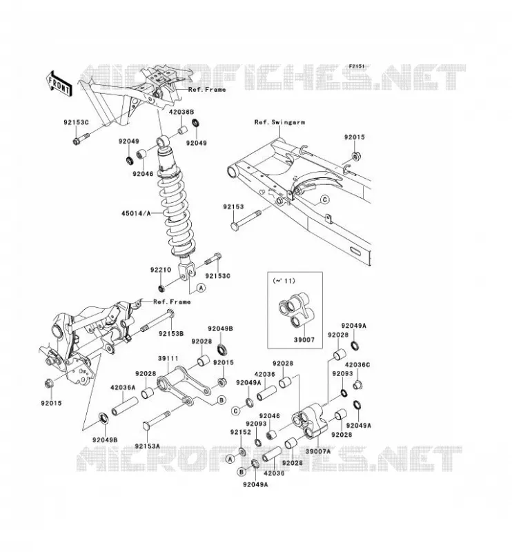 SUSPENSION - SHOCK ABSORBER Kawasaki MOTOS 125 2011 D-TRACKER 125  KLX125DBF