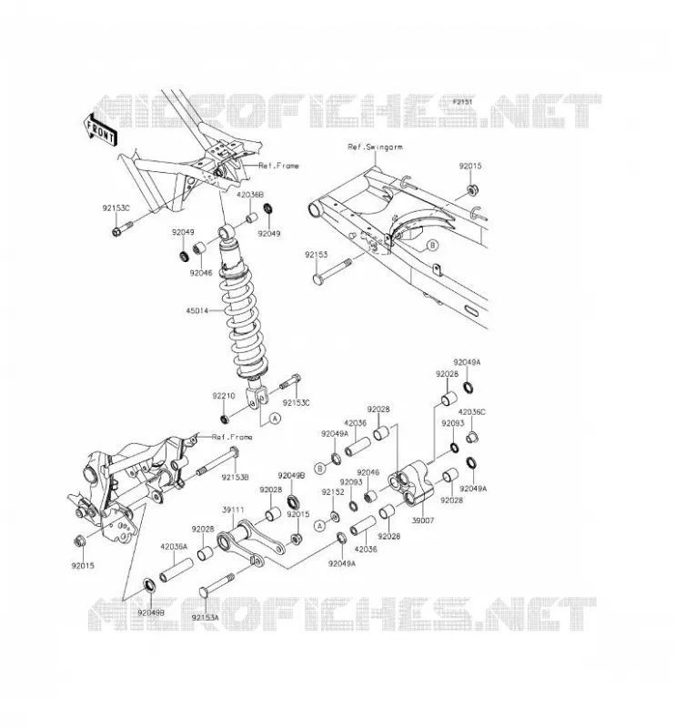 SUSPENSION - SHOCK ABSORBER Kawasaki TOUT-TERRAIN 150 2014 KLX150L  KLX150EEF