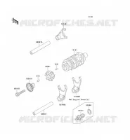 GEAR CHANGE DRUM   SHIFT FORKS voor Kawasaki KLX250 1993