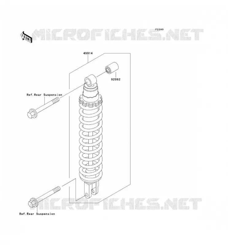 SUSPENSION - SHOCK ABSORBER Kawasaki TOUT-TERRAIN 250 1994 KLX250  KLX250-E2