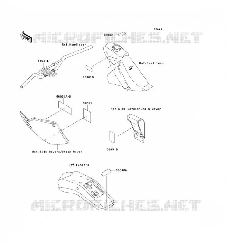 LABELS Kawasaki TOUT-TERRAIN 250 1995 KLX250  KLX250-G2