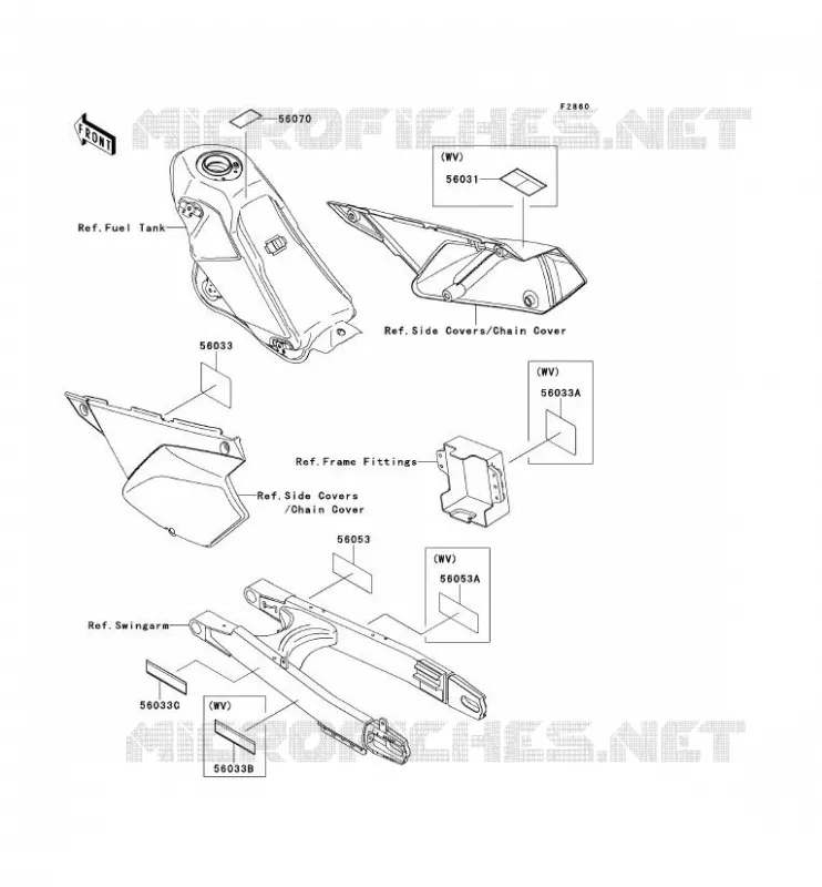 LABELS Kawasaki TOUT-TERRAIN 250 2011 KLX250  KLX250SBF