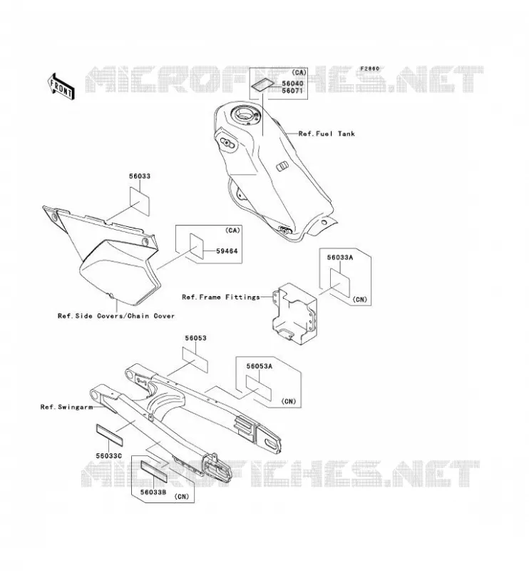 LABELS Kawasaki TOUT-TERRAIN 250 2011 KLX250S  KLX250TBF