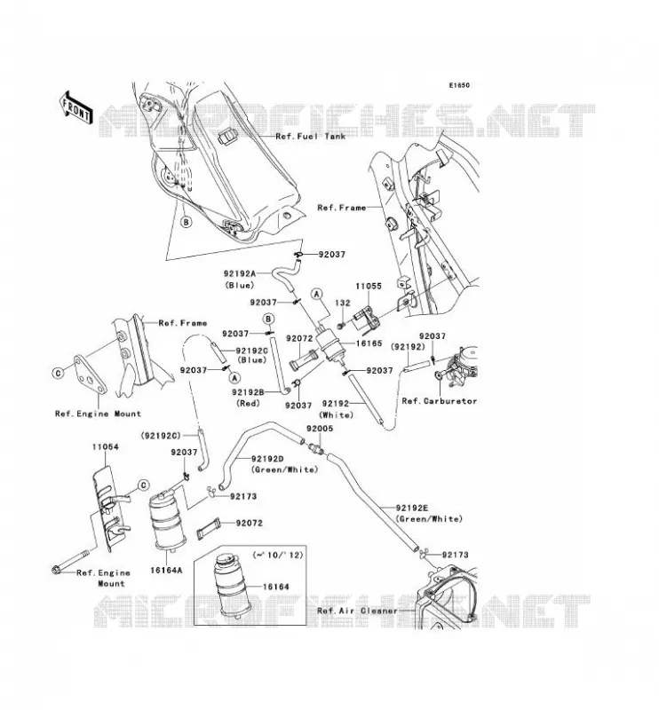 FUEL EVAPORATION SYSTEM(CA) Kawasaki TOUT-TERRAIN 250 2013 KLX250S  KLX250TDF