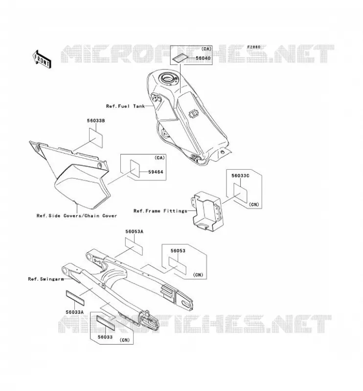 LABELS Kawasaki TOUT-TERRAIN 250 2010 KLX250SF  KLX250WAF