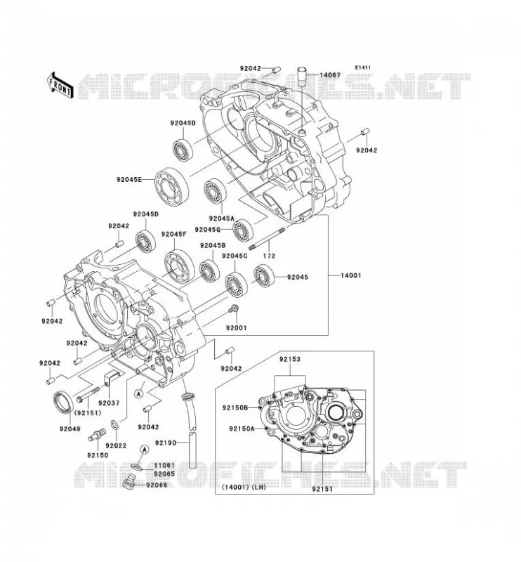 CRANKCASE(S) Kawasaki TOUT-TERRAIN 300 2007 KLX300R  KLX300A7F