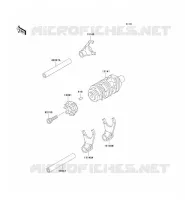 GEAR CHANGE DRUM   SHIFT FORKS voor Kawasaki KLX300R 2003