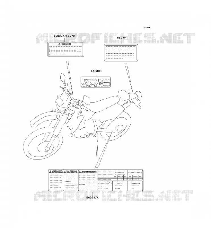 LABELS Kawasaki TOUT-TERRAIN 400 2003 KLX400SR  KLX400-A1