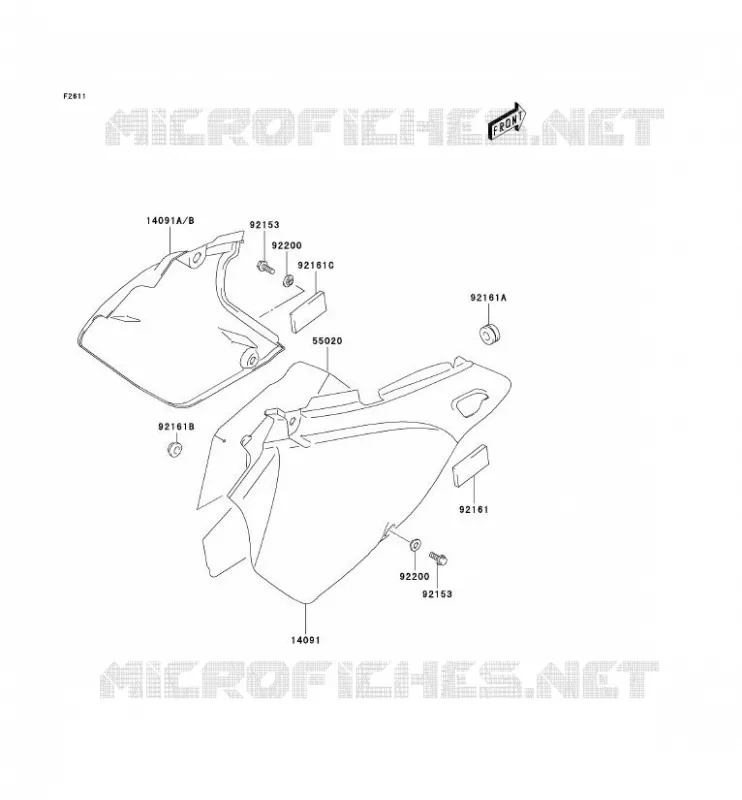 SIDE COWLING Kawasaki TOUT-TERRAIN 400 2004 KLX400SR  KLX400-A2