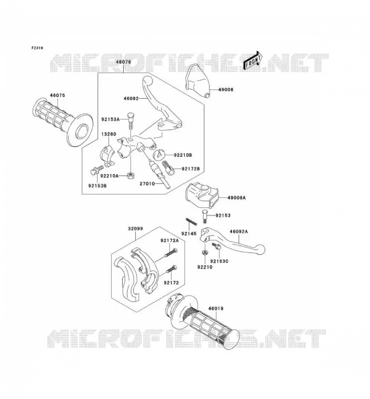 HANDLEBAR GRIP Kawasaki TOUT-TERRAIN 400 2004 KLX400R  KLX400-B2