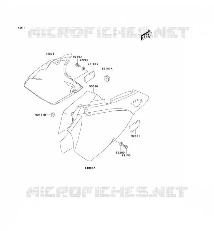 SIDE COWLING Kawasaki TOUT-TERRAIN 400 2004 KLX400R  KLX400-B2