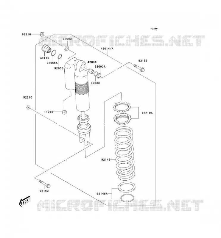 SUSPENSION - SHOCK ABSORBER Kawasaki TOUT-TERRAIN 400 2004 KLX400R  KLX400-B2