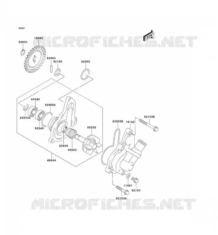 WATER PUMP Kawasaki TOUT-TERRAIN 400 2004 KLX400R  KLX400-B2