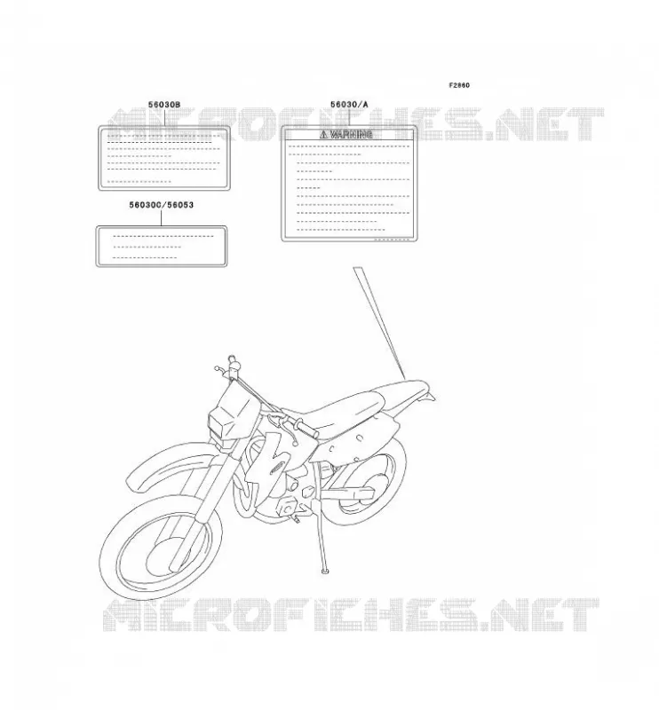 LABELS Kawasaki TOUT-TERRAIN 400 2004 KLX400R  KLX400-B2